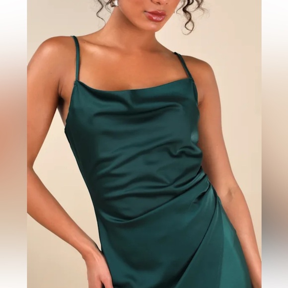 NWT Lulus Satin Midi Dress - Picture 6 of 7